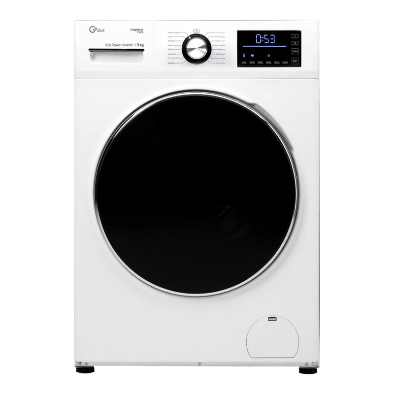 ماشین لباسشویی جی پلاس مدل GWM-K9341W ظرفیت 9 کیلوگرم رنگ سفید